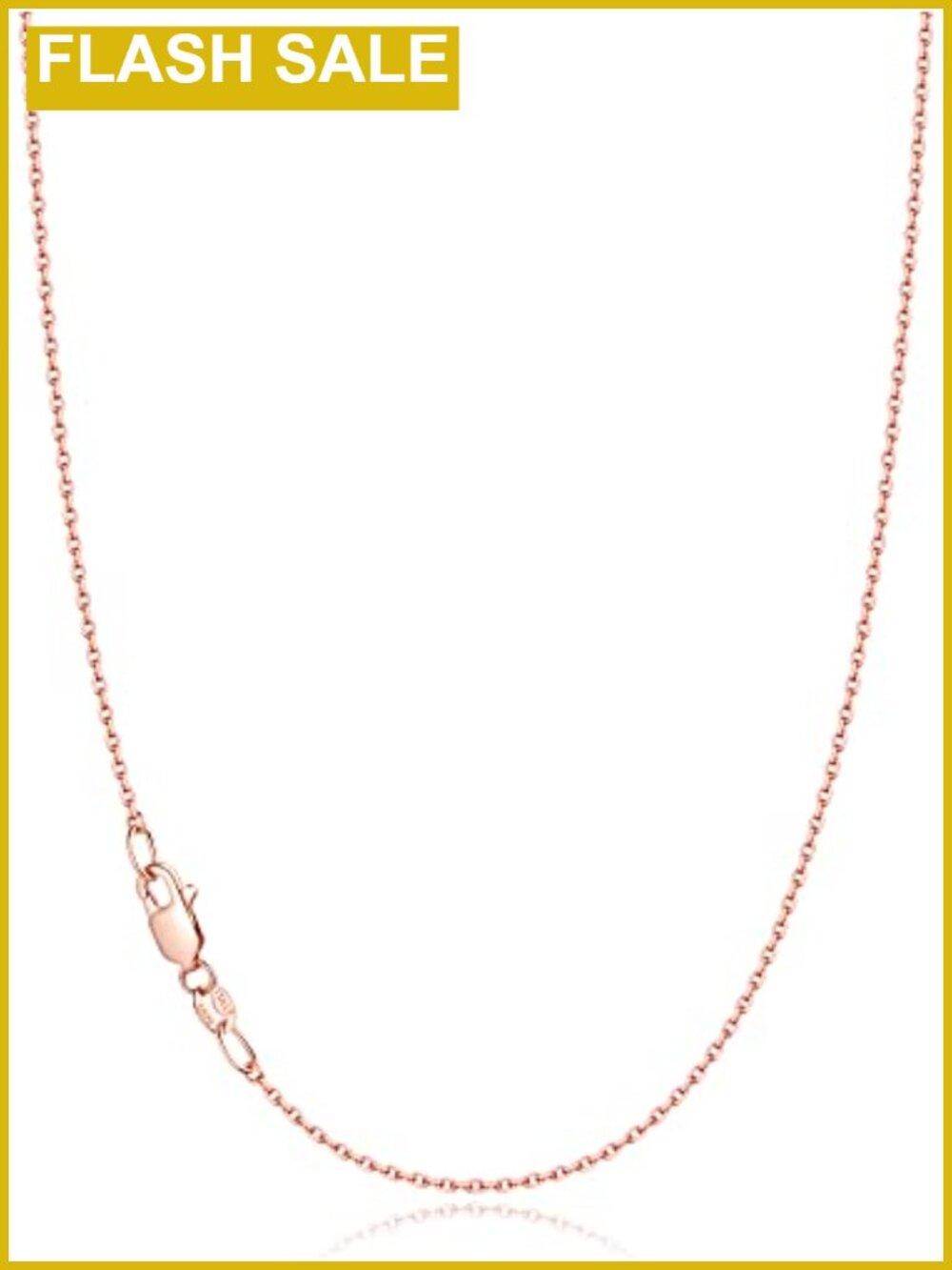 18k Gold Plated 925 Sterling Silver Chain Necklace 1.1mm Cable Chain Dainty